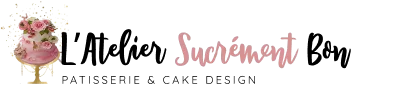 logo de l'atelier sucrément bon - patisserie et cake design